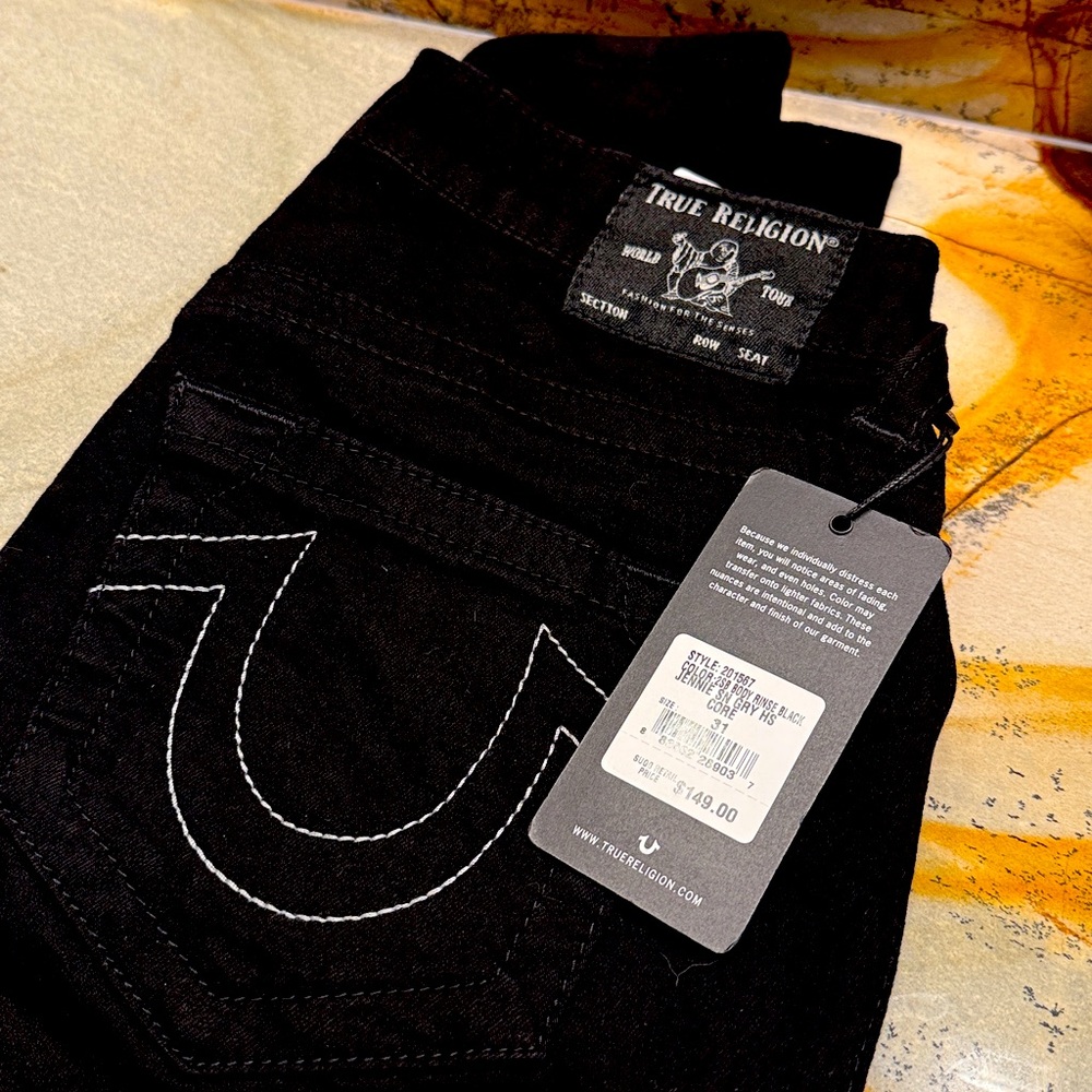 True Religion Women's Jennie Curvy Skinny Stretch Black 31 NWT